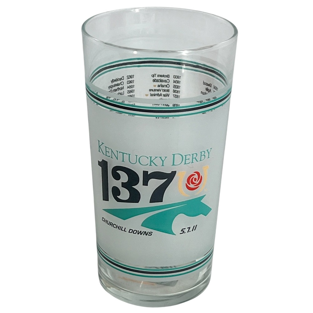 Official 137th Kentucky Derby 2011 Mint Julep Glass Churchill Downs Winners List